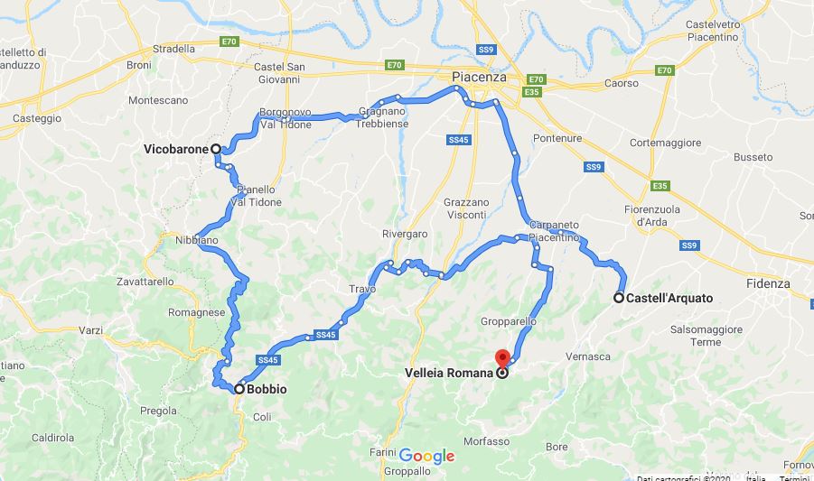 Itinerario estivo Colli Piacentini
